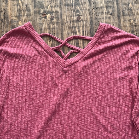 NWOT Tiny Willow Crisscross Maroon Sweater - Picture 2 of 6
